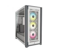 Corsair iCUE 5000X RGB Chasis Inteligente para PC ATX Semitorre con Cristal Templado (Cuatro Paneles Cristal Templado, Sistema de Gestión del Cableado RapidRoute, Tres Ventiladores RGB 120 mm) Blanco