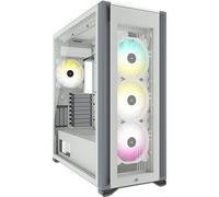 Corsair iCUE 7000X RGB Chasis para PC Inteligente ATX Full-Tower, Tres Paneles de Cristal Templado, Cuatro Ventiladores RGB de 140 mm Incluidos, Espacioso Interior, Blanco