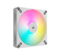 Corsair iCUE AF140 RGB ELITE de 140 mm Ventilador PWM - Ocho LED RGB - Tecnología AirGuide - Rodamiento Dinámico por Líquido - Compatible con el Software CORSAIR iCUE - Blanco