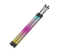 Corsair iCUE ARGB PSU Tiras de Cable - 2 Tiras de LED de 200mm - 100 LED RGB por Tira - Se Adapta a Cualquier Cable PSU - Control ARGB de 5 V de la Placa Base - Negro