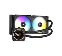 Corsair iCUE H100i ELITE Refrigerador de CPU Líquido con Pantalla LCD (Pantalla LCD IPS Personalizada, 40 LED RGB Dinámicos, Ventiladores de 120 mm, Radiador de 240 mm) Negro, CW-9060061-WW