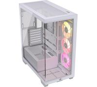 CORSAIR iCUE Link 3500X RGB Media-Torre ATX Caja de PC - Cristal Templado Panorámico - Compatible Placa Base de Conexión Inversa - 3X Ventiladores CORSAIR RX120 RGB Incluidos - Blanco