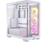 CORSAIR iCUE Link 3500X RGB Media-Torre ATX Caja de PC - Cristal Templado Panorámico - Compatible Placa Base de Conexión Inversa - 3X Ventiladores CORSAIR RX120 RGB Incluidos - Blanco