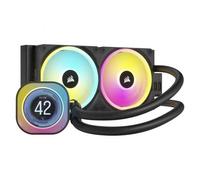 CORSAIR iCUE LINK H100i Refrigerador Líquido LCD Para CPU - 240mm AIO - Ventiladores QX120 RGB - Pantalla LCD IPS de 2.1" - Se Adapta a Intel LGA 1700, AMD AM5 - iCUE LINK Hub Incluido - Negro