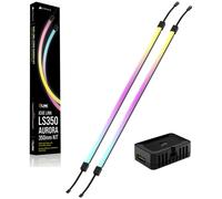 CORSAIR iCUE Link LS350 Aurora RGB Kit de Tiras Luminosas de 350mm - 2X Tiras de LED RGB Magnéticas Difusas - Adaptador iCUE Link y Cable Adaptador ARGB a iCUE de 3 Clavijas Incluidos