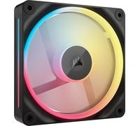 CORSAIR iCUE Link LX120-R RGB 120mm Ventilador Inverso PWM - Ventilador Único - Bajo Nivel de Ruido, Cojinete de Cúpula Magnética, Lazos de Luz Duales, Tornillos QuikTurn™, Cero RPM - Negro