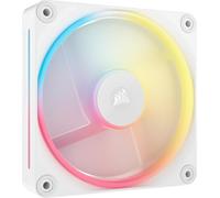 CORSAIR iCUE Link LX120-R RGB 120mm Ventilador Inverso PWM - Ventilador Único - Bajo Nivel de Ruido, Cojinete de Cúpula Magnética, Lazos de Luz Duales, Tornillos QuikTurn™, Cero RPM - Blanco
