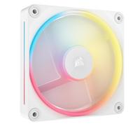 Corsair iCUE Link LX120-R RGB 120mm Ventilador Inverso PWM - Ventilador Único - Bajo Nivel de Ruido, Cojinete de Cúpula Magnética, Lazos de Luz Duales, Tornillos QuikTurn™, Cero RPM - Blanco