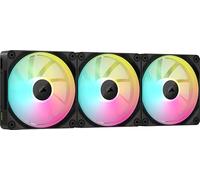 Corsair iCUE Link LX120 RGB 120 mm PWM Ventiladores Paquete Triple - Lazos de Luz Duales - Incluye Hub de Sistema iCUE Link - Tecnología Corsair AirGuide - Negro