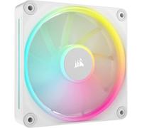 Corsair iCUE Link LX120 RGB 120 mm PWM Ventiladores Paquete Triple - Lazos de Luz Duales - Incluye Hub de Sistema iCUE Link - Tecnología Corsair AirGuide - Blanco