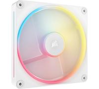 CORSAIR iCUE Link LX140-R RGB 140mm Ventilador Inverso PWM - Ventilador Único - Bajo Nivel de Ruido, Cojinete de Cúpula Magnética, Lazos de Luz Duales, Tornillos QuikTurn™, Cero RPM - Blanco