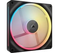 CORSAIR iCUE Link LX140-R RGB 140mm Ventilador Inverso PWM - Ventilador Único - Bajo Nivel de Ruido, Cojinete de Cúpula Magnética, Lazos de Luz Duales, Tornillos QuikTurn™, Cero RPM - Negro