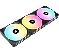 Corsair iCUE Link QX120 RGB 120mm de Cúpula Magnética Ventiladores de Triple Kit de Inicio con Concentrador de Sistema iCUE Link - Negro