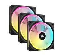 Corsair iCUE Link QX120 RGB 120mm de Cúpula Magnética Ventiladores de Triple Kit de Inicio con Concentrador de Sistema iCUE Link - Negro