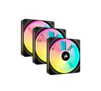 VENTILADOR CAJA ADICIONAL 12X12 CORSAIR QX120 ICUE LINK RGB NEGRO STARTER KIT 3U