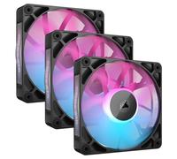 CORSAIR iCUE Link RX120 Ventiladores PWM RGB de 120 mm con iCUE Link System Hub - Rodamiento de Cúpula Magnética - Paquete Triple - Negro
