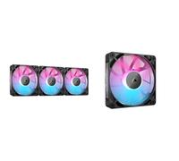 CORSAIR iCUE LINK RX120 RGB Ventilador PWM de 120 mm + iCUE LINK RX120 Ventiladores PWM RGB de 120 mm con iCUE Link System Hub Paquete