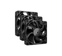 CORSAIR iCUE Link RX120 Ventiladores PWM de 120 mm con iCUE Link System Hub - Rodamiento de Cúpula Magnética - Paquete Triple - Negro