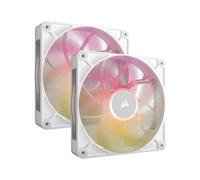 CORSAIR iCUE Link RX140 MAX RGB 140 mm PWM Ventilador Gruesos con iCUE Link System Hub - Alta Presión Estática - Rodamiento Magnético de Cúpula - Pack Doble - Blanco