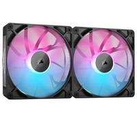 CORSAIR iCUE Link RX140 Ventiladores PWM RGB de 140 mm con iCUE Link System Hub - Rodamiento de Cúpula Magnética - Paquete Doble - Negro