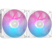 CORSAIR iCUE Link RX140 Ventiladores PWM RGB de 140 mm con iCUE Link System Hub - Rodamiento de Cúpula Magnética - Paquete Doble - Blanco