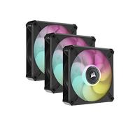Corsair iCUE ML120 RGB ELITE, 120 mm Ventilador PWM de Levitación Magnética RGB con iCUE Lighting Node CORE (Tecnología CORSAIR AirGuide, Funciona a Velocidades 2.000 RPM) Paquete de 3 Unidades, Negro