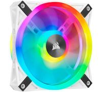 Corsair iCUE QL120 RGB, Ventilador LED PWM de 120 mm (34 LED RGB Controlables Individualmente, Velocidades de Hasta 1500 rpm, Bajo Nivel de Ruido) Paquete Individual - Blanco