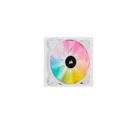 Corsair iCUE SP140 RGB ELITE 140mm PWM Ventilador, Tecnología CORSAIR AirGuide, Ocho LED RGB direccionables, baja sonoridad de 18 dBA, control PWM, hasta 1.200 RPM, Blanco