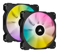 Corsair iCUE SP140 RGB ELITE Kit de 2 Ventiladores RGB 140mm PWM con controlador iCUE Lightning Node CORE