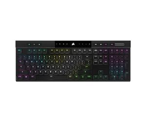 Corsair K100 Air - Teclado mecánico inalámbrico RGB para Juegos, Ultrafino, Flujo Deslizante de 1 ms, Bluetooth de Baja latencia, interruptores de Teclas Cherry MX de Perfil Ultra bajo, diseño NA,