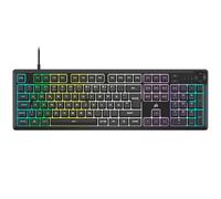 Corsair K55 Core RGB Membrana Teclado para Juegos con Cable - Interruptores silenciosos y sensibles - Protección contra Salpicaduras - RGB de Diez Zonas - Teclas Multimedia - Compatible con iCUE