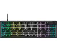 Corsair K55 Core RGB Teclado de Membrana con Cable para Juegos - QWERTY español - Interruptores Silenciosos y Sensibles - Resistente a Salpicaduras - RGB de Diez Zonas - PC, Mac -Negro