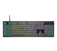 Corsair K55 Core RGB - Teclado gaming de membrana gris con iluminación RGB de 10 zonas y 4 teclas multimedia dedicadas