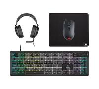 Corsair K55 CORE Teclado para juegos con membrana RGB, interruptores silenciosos y receptivos - Resistencia a derrames - RGB de 10 zonas - teclas multimedia - Compatible con iCUE - QWERTY UK - PC, Mac