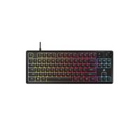 Corsair K55 Core TKL Teclado Gaming RGB - Tenkeyless, 8 Zonas de RGB, Teclas Silenciosas de Membrana, Resistente a Derrames, Controles Multimedia, Sondeo 1000Hz - Diseño ES - Negro