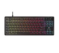 Corsair K55 Core TKL RGB Teclado para Juegos - Tenkeyless, RGB 8 Zonas, Teclas de Membrana silenciosas, Resistente a derrames, Teclas Multimedia, Polling 1000 Hz - Diseño británico - Negro