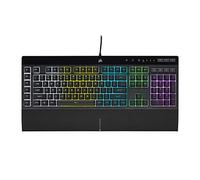 Corsair K55 RGB Pro - Teclado de Juego con Cable IP42 Antipolvo y desbordamiento - 6 Teclas Macro con integración Elgato - Compatible con iCUE - QWERTY NA - PC, Mac, Xbox - Negro