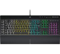 Corsair K55 RGB Pro Teclado de Juego con Membrana - IP42 Resistente al Polvo y a Las Salpicaduras - 6 Teclas Macro Integración Elgato - Compatible con iCUE - AZERTY BE - PC, Mac, Xbox - Negro