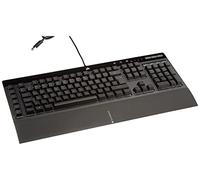 Corsair K55 RGB Pro Teclado de Membrana con Cable - IP42 Resistente al Polvo y Salpicaduras - 6 Teclas Macro con integración Elgato - Compatible con iCUE - QWERTZ DE - PC, Mac, Xbox - Negro