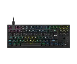 Corsair K60 Pro TKL RGB Teclado óptico mecánico Tenkeyless para Juegos - Interruptor OPX, Carcasa de Aluminio Cepillado, Cable USB Tipo C Desmontable, diseño DE, QWERTZ - Negro