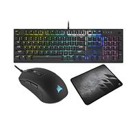 CORSAIR K60 RGB PRO Teclado para juegos con cable, ratón para juegos PRO, paquete de alfombrilla de ratón para juegos