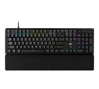 Corsair Teclado mecánico para juegos K70 CORE RGB con reposamuñecas, interruptores lineales rojos MLX prelubricados, amortiguación de sonido, esfera de control multimedia, compatible con iCUE, diseño