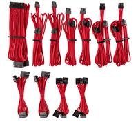 Corsair - Kit Pro (Cable de alimentación interna, Male connector/Male connector, Derecho, Derecho, Negro, Rojo)