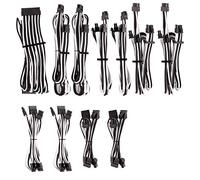 Corsair - Kit Pro (Cables para alimentadores protegidos de Forma Individual con Revestimiento Type 4 Gen 4 Corsair Premium), Blanco/Negro
