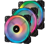 Corsair LL120 RGB, Ventilador de PC (120 mm, Doble Halo RGB LED PWM), 3 x 120 mm, Negro RGB