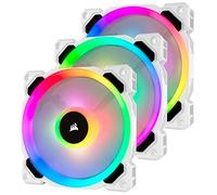Corsair LL120 RGB - Paquete de 3 ventiladores (Lighting Node Pro, LED 120 mm) blanco (CO-9050092-WW), Ordenador de escritorio