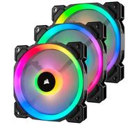 Corsair LL120 RGB, Ventilador de PC (120 mm, Doble Halo RGB LED PWM), 3 x 120 mm, Negro RGB
