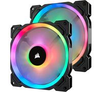 Corsair LL140 RGB Ventilador de PC (140 mm, Doble Halo RGB LED PWM) Paquete Doble con Lighting Node PRO