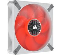 Corsair ML120 LED ELITE, 120 mm Ventilador PWM LED Rojo (Tecnología AirGuide, Rodamiento de Levitación Magnética, Funciona a Velocidades 2.000 RPM, Ocho LED) Paquete Simple, Estructura en Blanco