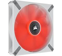 Corsair ML140 LED ELITE, 140 mm Ventilador PWM LED Rojo (Tecnología AirGuide, Rodamiento de Levitación Magnética, Funciona a Velocidades 1.600 RPM, Ocho LED) Paquete Simple, Estructura en Blanco
